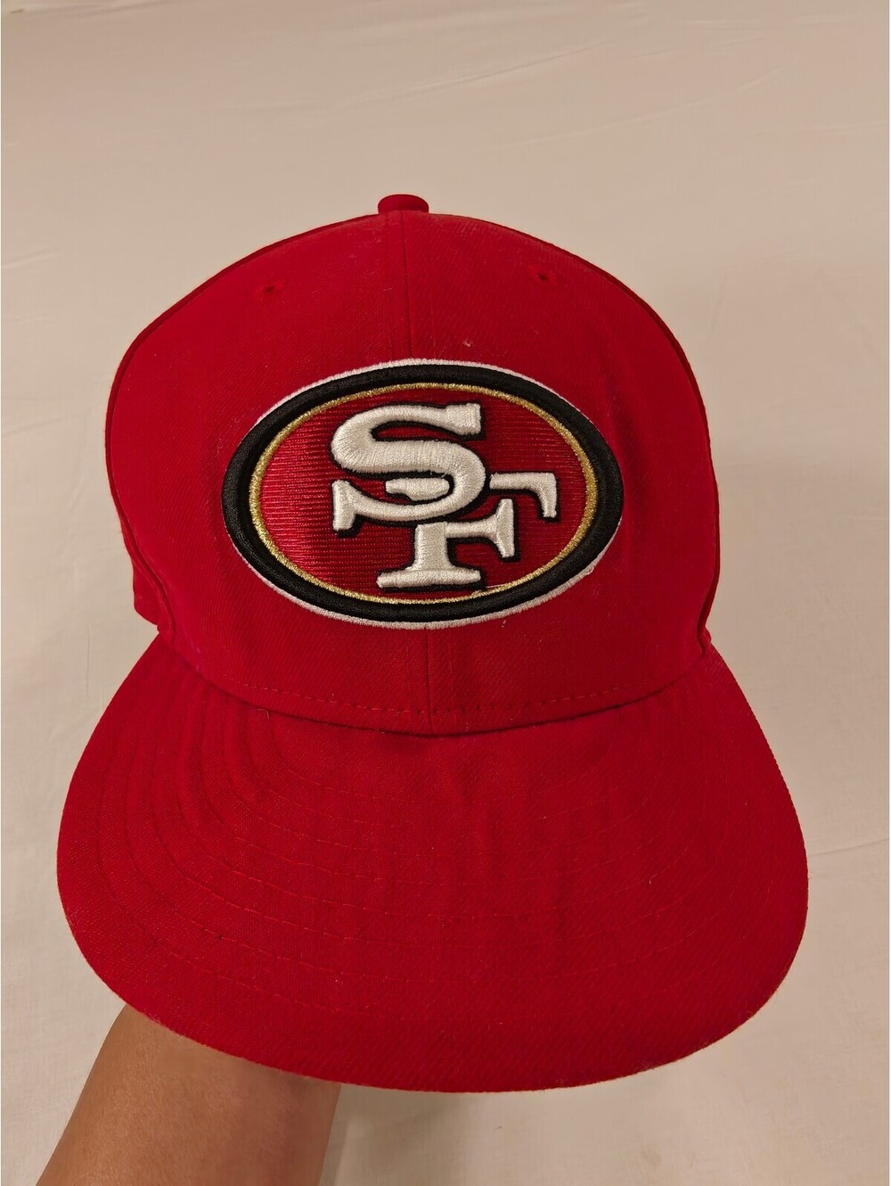 San Francisco 49ers NFL New Era 59FIFTY Fitted Red Baseball Cap Hat Size 7 5/8